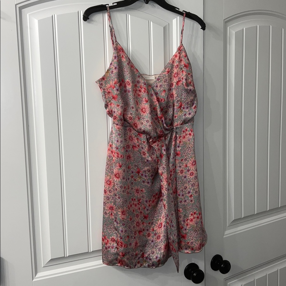 Lush Pink and Cream Floral Dress